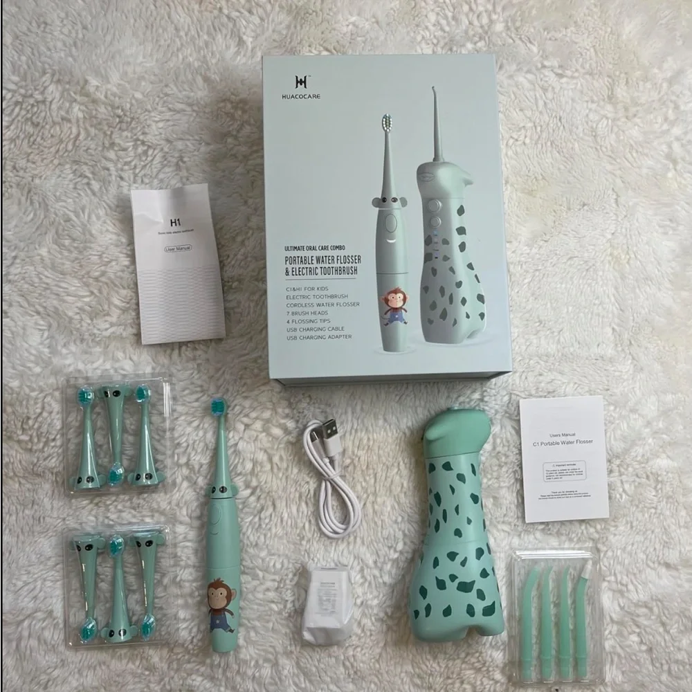 NEW! Kids Water Flosser and Electric Toothbrush Combo 3 Gentle and 2 Sonic Modes